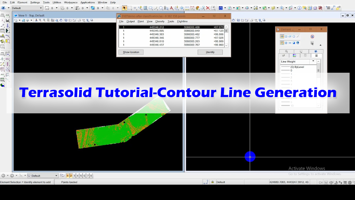 Terrasolid Tutorial-Contour Line Generation